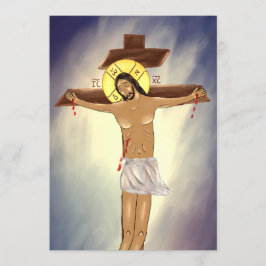 Agradecimiento Cristo en la tarjeta de iconos de papel cruzado