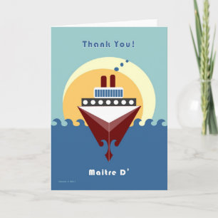 Agradecimiento Cruceros - Maitre D' - Gracias tarjeta de consejo 