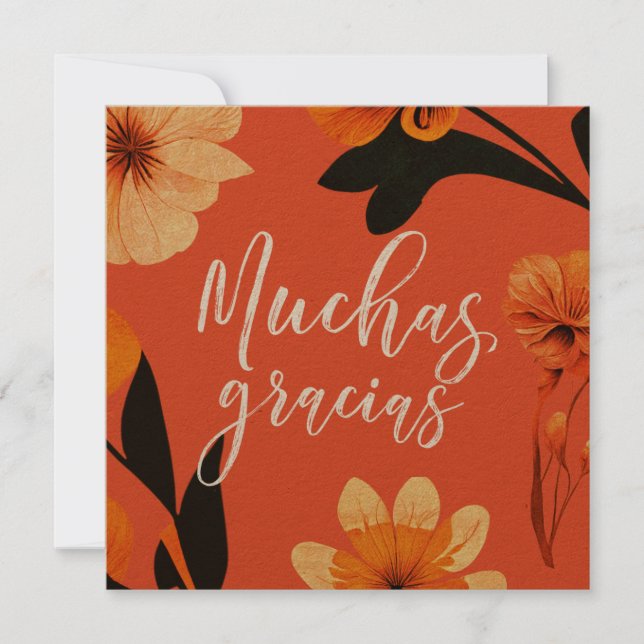 Agradecimiento Cuadrado plano de 5.25" en blanco Gracias Tarjeta  (Anverso)