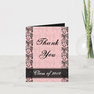 Agradecimiento Cualquier año~ Tarjeta de graduación, Damasco Rosa
