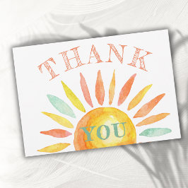 Agradecimiento Cuidada Sunshine acuarela Sol verano - Tarjeta de 