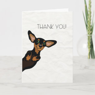Agradecimiento Cuidada tarjeta negra y tan Dachshund de agradecim