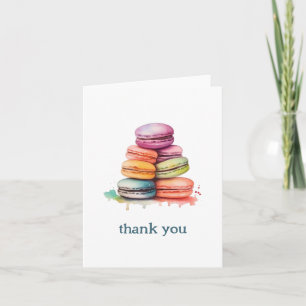 Agradecimiento Cuidada y divertida tarta de macarón, tarjeta de a
