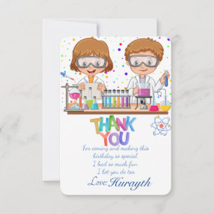 Agradecimiento Cumpleaños de la Ciencia Mad Gracias tarjeta