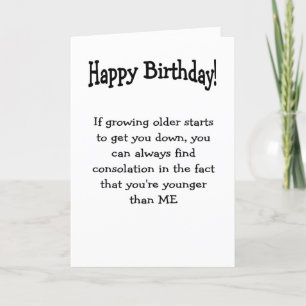 Agradecimiento cumpleaños, tarjeta de saludo más joven que yo