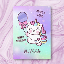 ¡Cumpleaños Unicornio! Tarjeta de cumpleaños Child