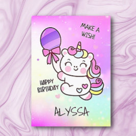 Agradecimiento ¡Cumpleaños Unicornio! Tarjeta de cumpleaños Child