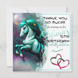 Agradecimiento Cute 3D Spirit Pony24 Cumpleaños Tarjeta de agrade