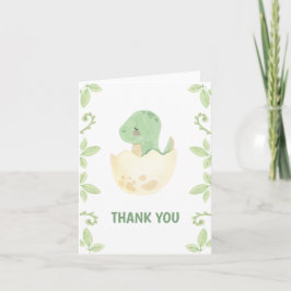 Agradecimiento Cute Dinosaurio Verde Género Neutral Tarjeta de ag