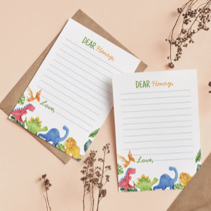 Agradecimiento Cute Dinosaurios Time Capsule Note Tarjeta de mens