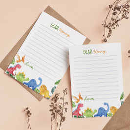 Agradecimiento Cute Dinosaurios Time Capsule Note Tarjeta de mens