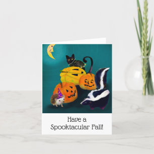 Agradecimiento Cute Halloween Animal Friends Tarjeta de saludo BL
