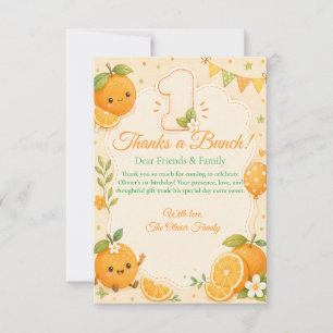 Agradecimiento Cute Little Cutie Naranja Tarjeta de Agradecimient