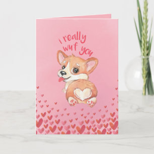 Agradecimiento Cute tarjeta de El día de San Valentín Corgi - Rea