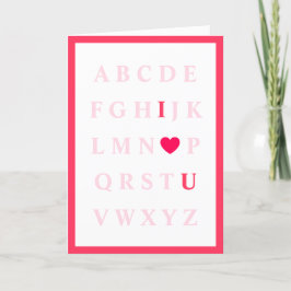 Agradecimiento Cute tarjeta de San Valentín de Alphabet Kid