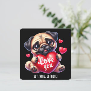 Agradecimiento Cuto Valentine Puppy - Tarjeta El día de San Valen