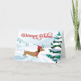 Agradecimiento Dachshund Warmest Wire Feliz Tarjeta de Navidad