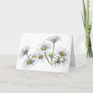 Agradecimiento Daisies de tarjeta en blanco