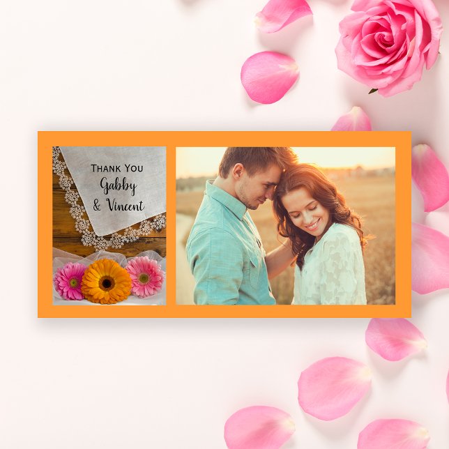 Agradecimiento Daisy Trio y Boda de encaje Gracias tarjeta de fot (Subido por el creador)