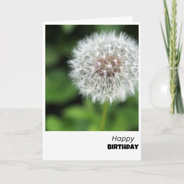 Agradecimiento Dandelion desea tarjeta de cumpleaños (Anverso)