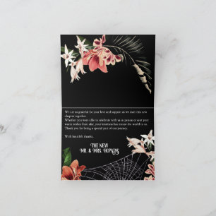 Agradecimiento Dark Moody Gótico Floral plegado tarjeta de agrade