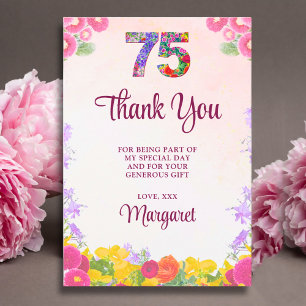 Agradecimiento de 75 cumpleaños floral - Floración