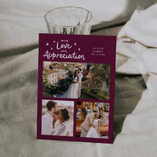 Agradecimiento de amor Boda Multi Foto Arándano
