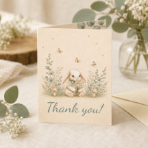 Agradecimiento de Baby Shower Bunny Woodland