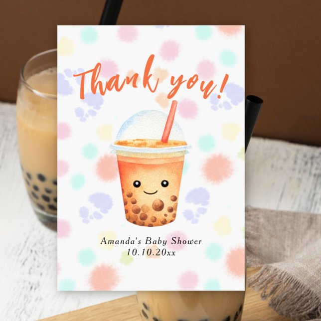 Agradecimiento de Baby Shower de Burbuja de Té de  (Subido por el creador)