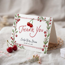 Agradecimiento de Baby Shower de Cereza