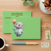 Agradecimiento de Baby Shower de Elefante 3D Adora