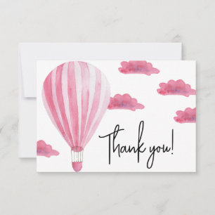 Agradecimiento de baby shower de globo aerostático