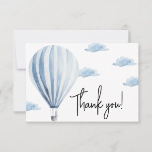 Agradecimiento de baby shower de globo aerostático