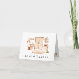 Agradecimiento de Baby Shower de guardería boho ne