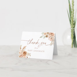 Agradecimiento de Baby Shower de hierba de Pampas 