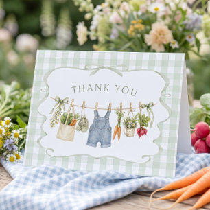 Agradecimiento de Baby Shower de Niño Gingham Cult