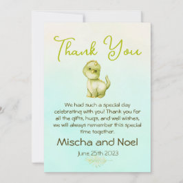 Agradecimiento de Baby Shower de Niños Dinosaurio 