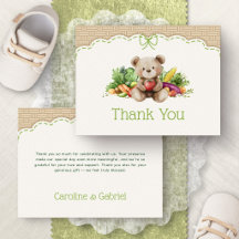 Agradecimiento de Baby Shower de Oso Creado Localm
