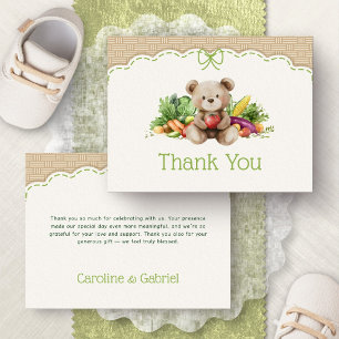 Agradecimiento de Baby Shower de Oso Creado Localm