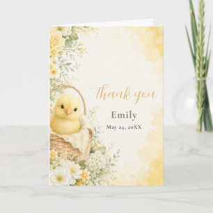 Agradecimiento de Baby Shower de Pollito de Acuare