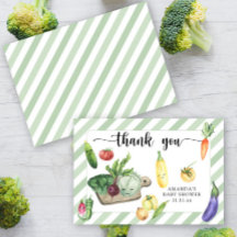 Agradecimiento de baby shower de productos locales
