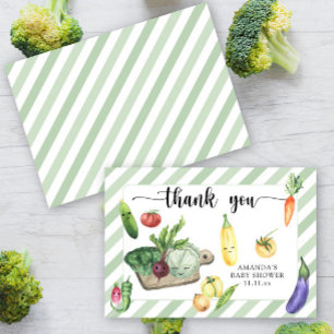 Agradecimiento de baby shower de productos locales