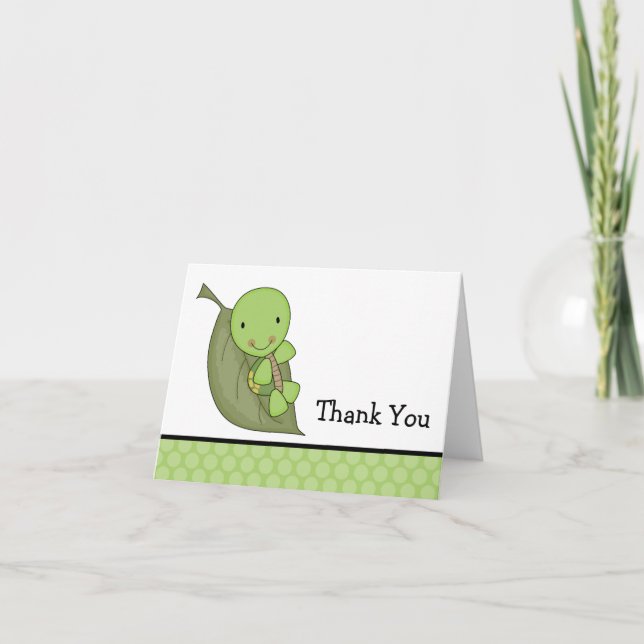 Agradecimiento de Baby Shower de Puntos Verdes de  (Anverso)