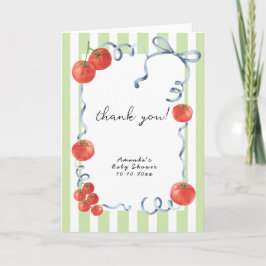 Agradecimiento de baby shower de tomate acuarela