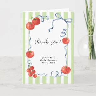 Agradecimiento de baby shower de tomate acuarela