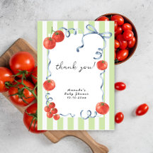 Agradecimiento de baby shower de tomate acuarela