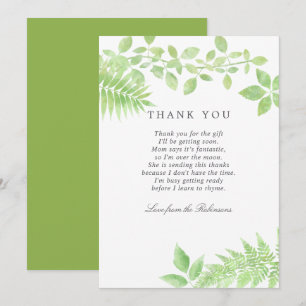 Agradecimiento de Baby Shower de Vegetación en Acu