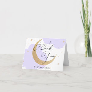 Agradecimiento de Baby Shower Luna y Estrellas Mor