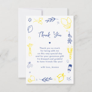 Agradecimiento de Baby Shower Manita con Letra a M
