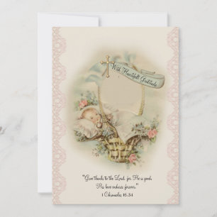 Agradecimiento de Baby Shower Religioso Vintage